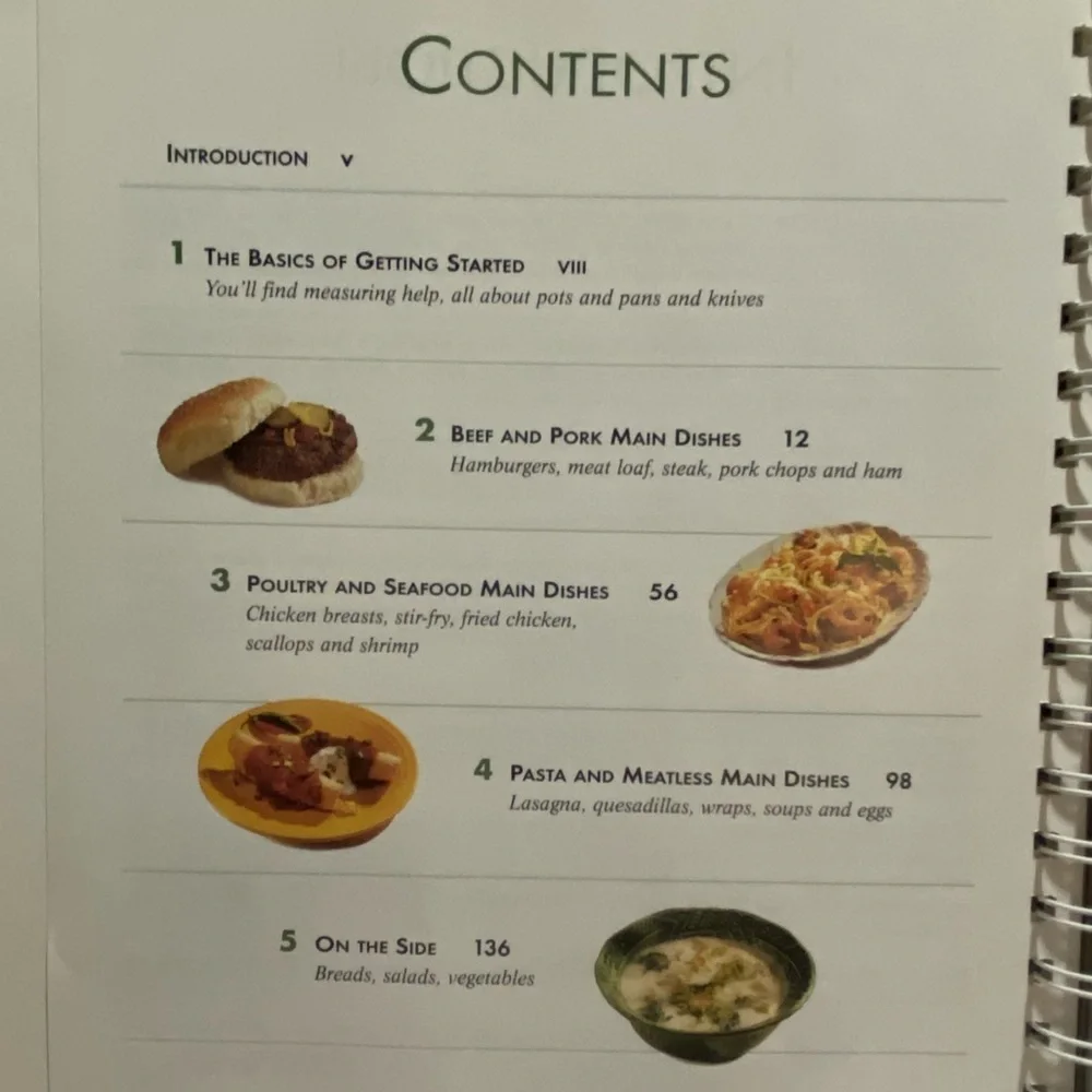 Betty Crocker's Cooking Basics 1998 1st Edition Spiral Cookbook Learning to Cook